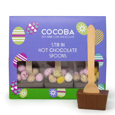 Easter Milk Hot Chocolate Spoons with Mini Eggs