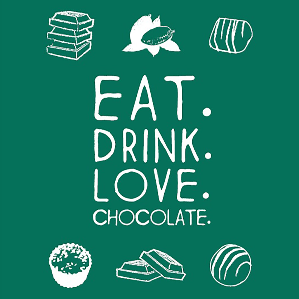 Eat drink love chocolate Greeting Card