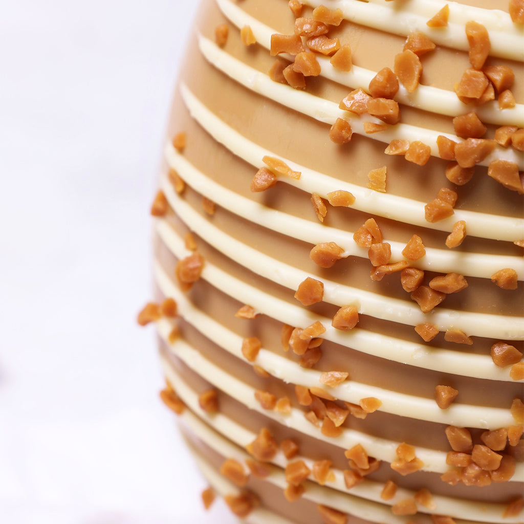 Golden Chocolate Easter Egg with Caramel Pieces
