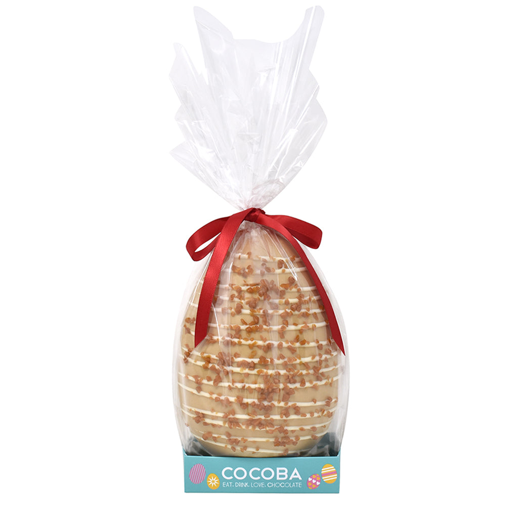 Golden Chocolate Easter Egg with Caramel Pieces