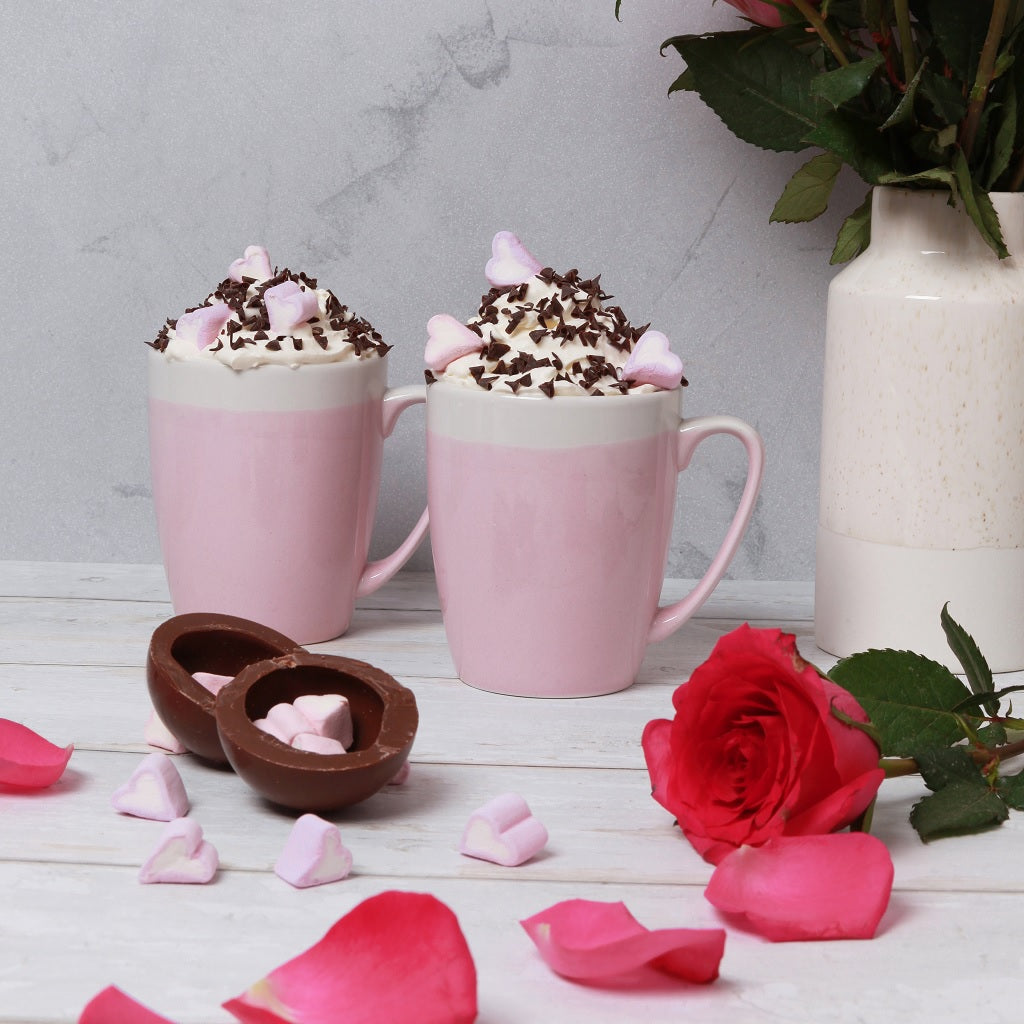 Valentine's Hot Chocolate Bombe with Heart Marshmallows