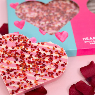 Strawberry Flavoured Heart Shaped Chocolate Bar