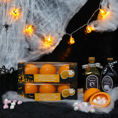 Halloween Orange Flavoured Hot Chocolate Bombes