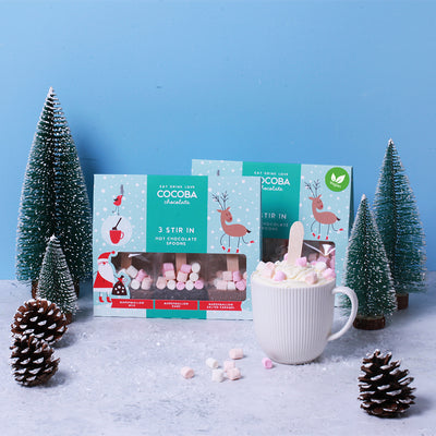 Christmas Hot Chocolate Spoon Sets with Marshmallows