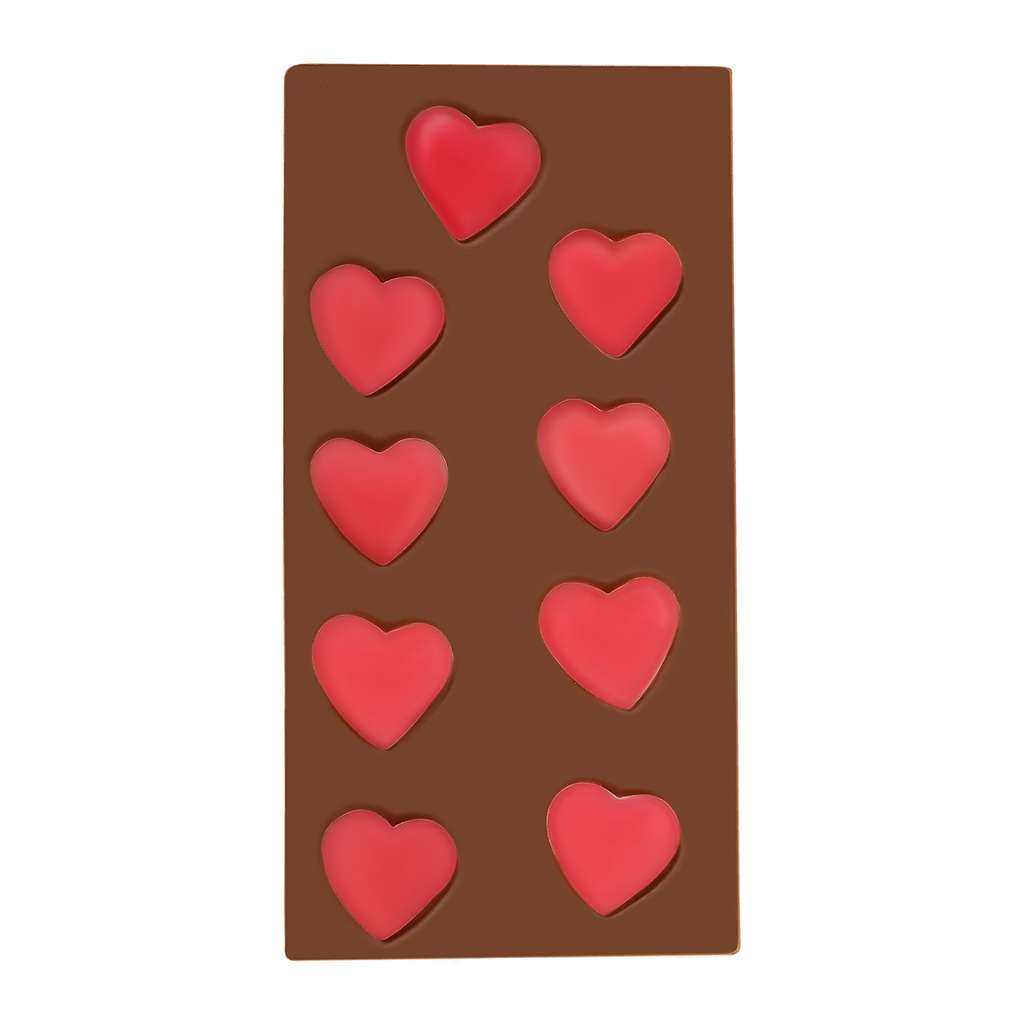 Jelly Hearts Milk Chocolate Bar