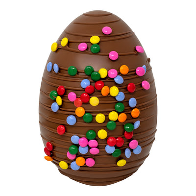 Candy Bean Milk Chocolate Drizzled Easter Egg Unwrapped