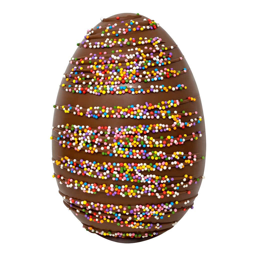 Coloured Sprinkles Milk Chocolate Drizzled Easter Egg Unwrapped
