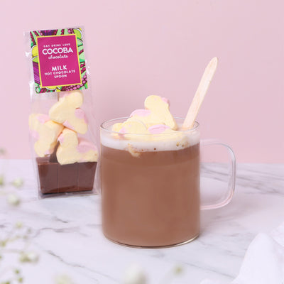 Milk Chocolate Hot Chocolate Stirrer with Easter Duckling Marshmallows