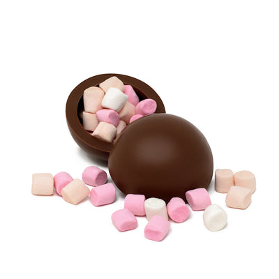 Mixed Hot Chocolate Bombes with Mini Marshmallows Unwrapped
