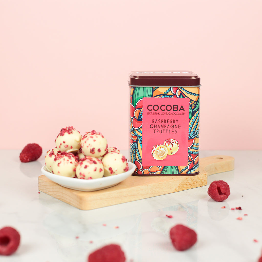 Raspberry Champagne Truffles Tin