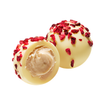 Raspberry and Champagne White Chocolate Truffles_open