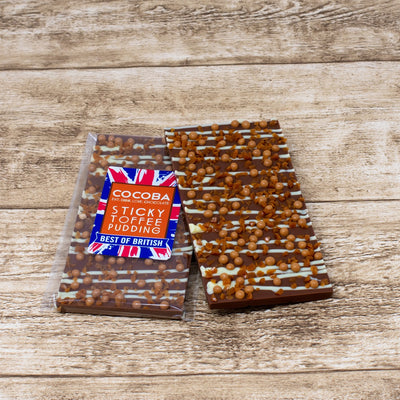 Sticky Toffee pudding Best of British chocolate bar_unwrapped