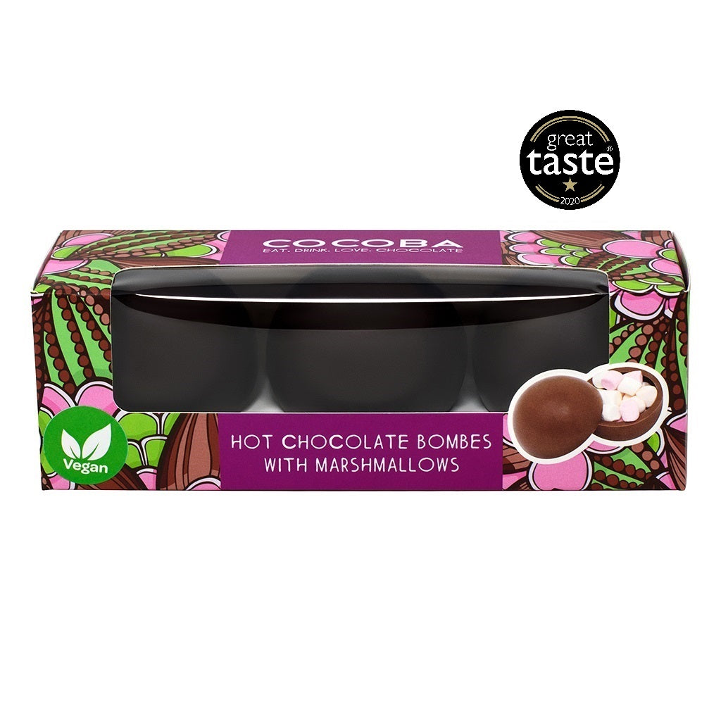 Vegan Hot Chocolate Bombe with Vegan Mini-Marshmallows_Great Taste Award 2020