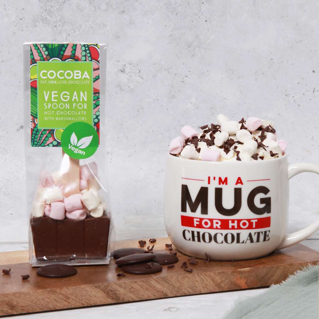 Vegan Milk Hot Chocolate Spoon with Vegan Marshmallows