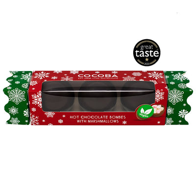 Vegan Christmas Cracker Hot Chocolate Bombe with Greate Taste Award