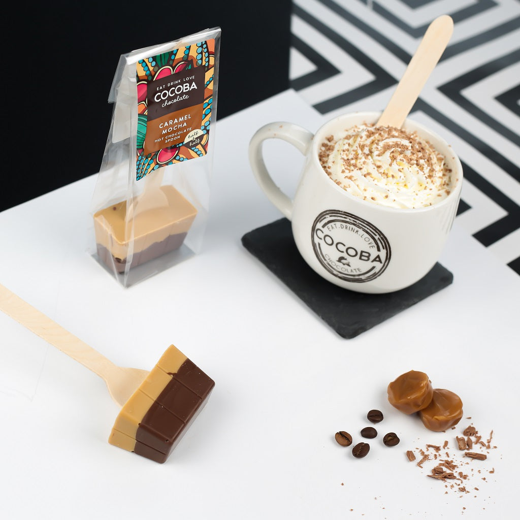 Half & Half Caramel Mocha Hot Chocolate Spoon