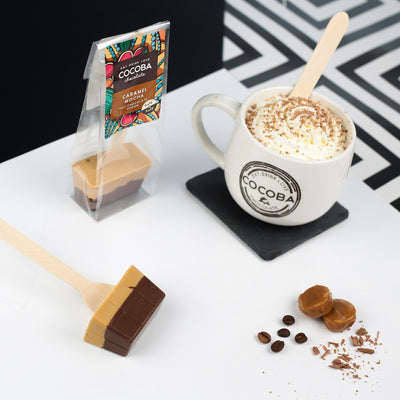 Half & Half Caramel Mocha Hot Chocolate Spoon