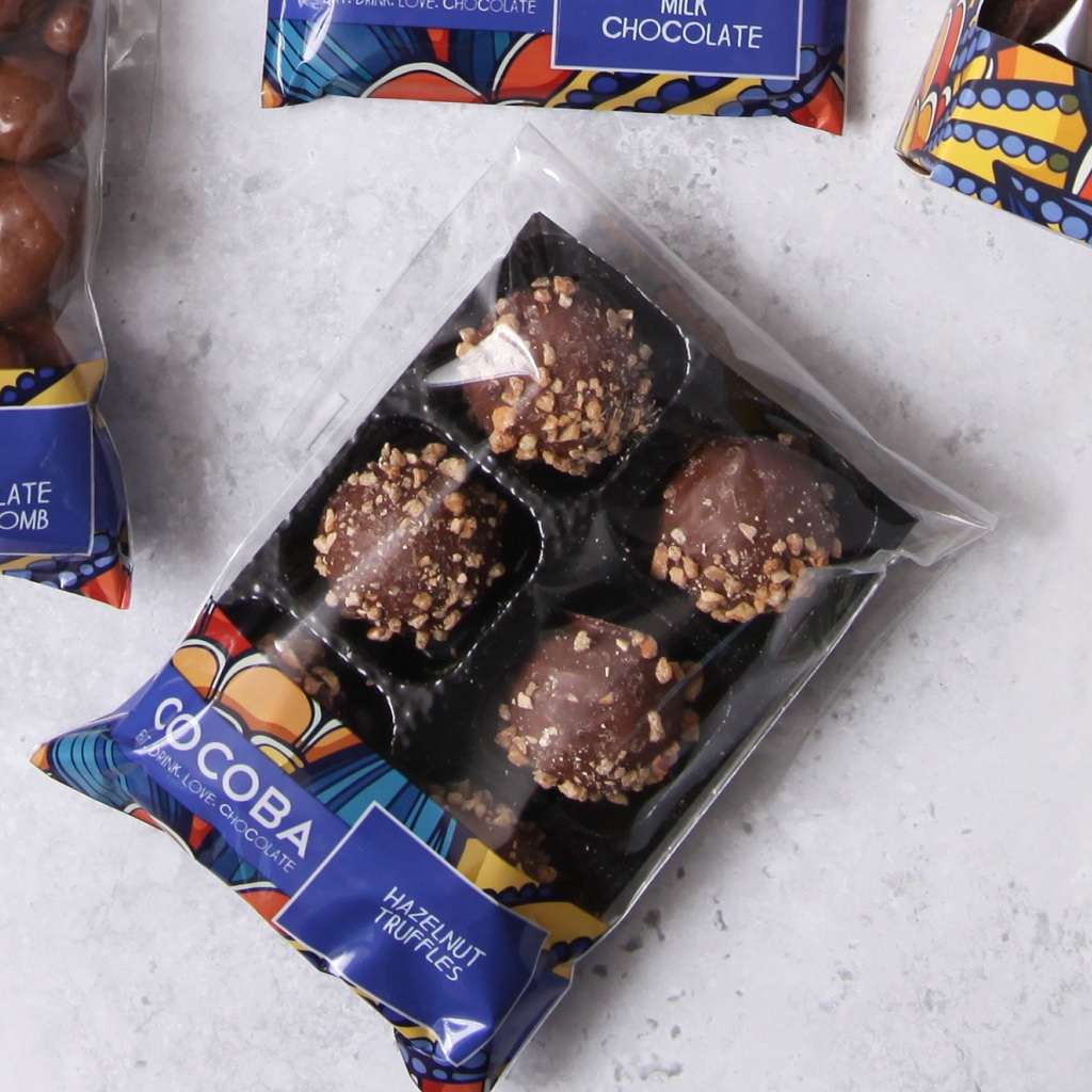 Hazelnut Chocolate Truffles_Tray of 6 Wrapped