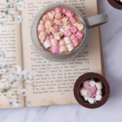 Salted Caramel Hot Chocolate with Mini Marshmallows 